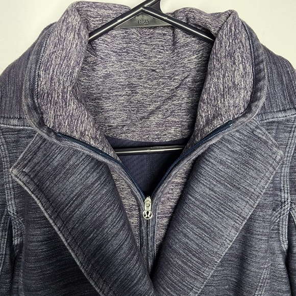 Lululemon Womens Ride On Blazer Jacket Heathered Blue Indigo Zip Up Pockets Sz 6 - Picture 6 of 14